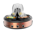 Round Triple 1.5 Quart Slow Cooker and Buffet Server in Brushed Copper and Black