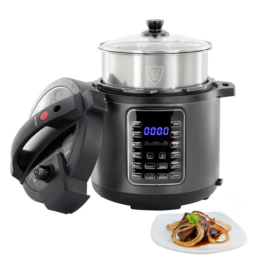 6 Quart 11-in-1 Electric Pressure Cooker Multi-Cooker with Stainless Steel Crock