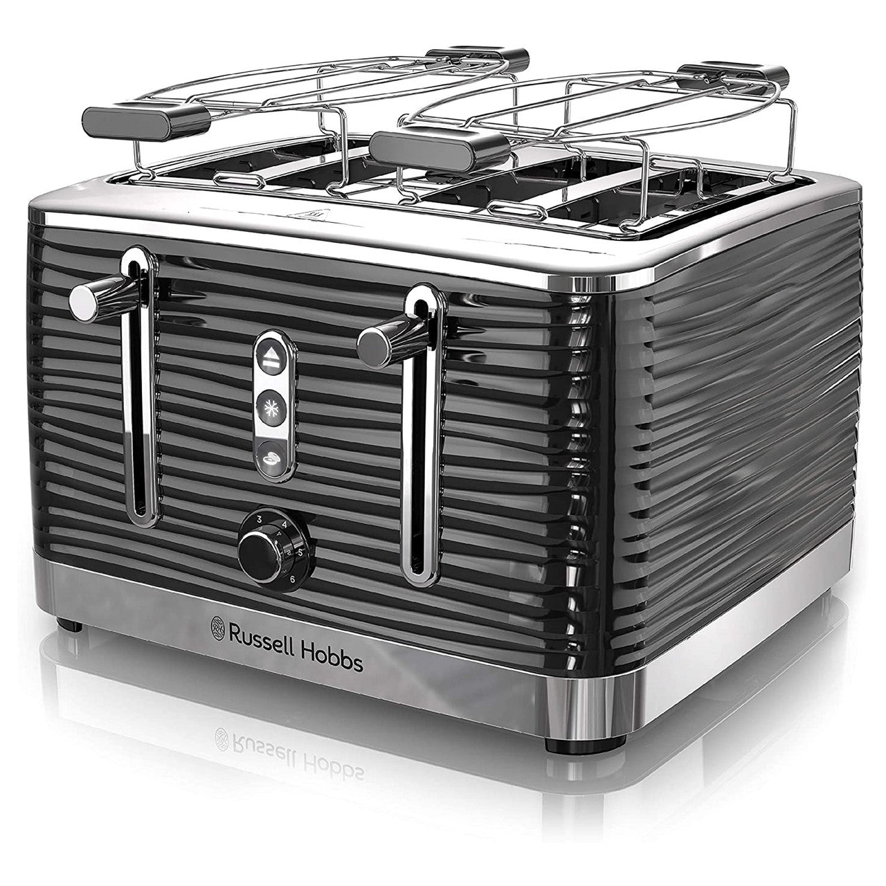 Retro Style 4 Slice Toaster in Black