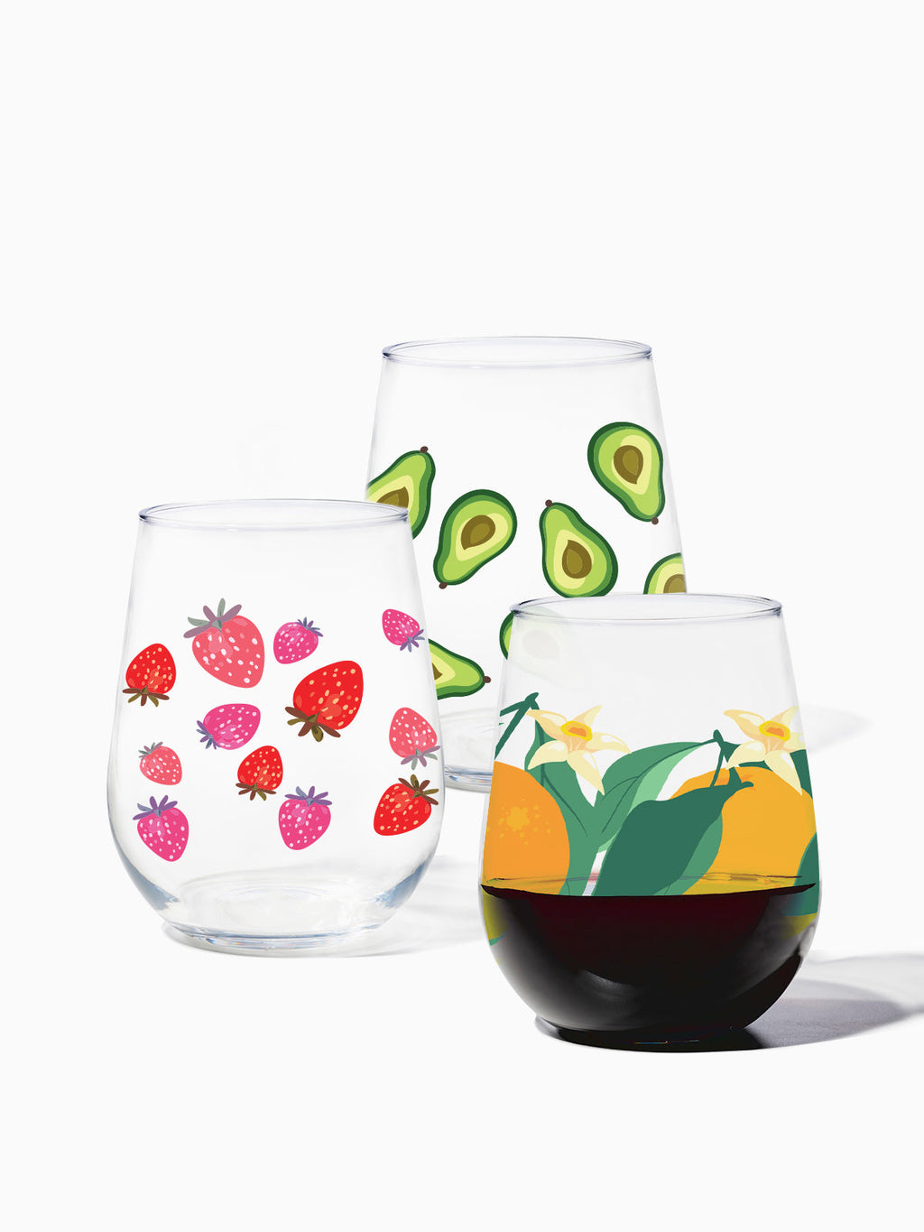 Stemless Wine Glass Fruit Basket