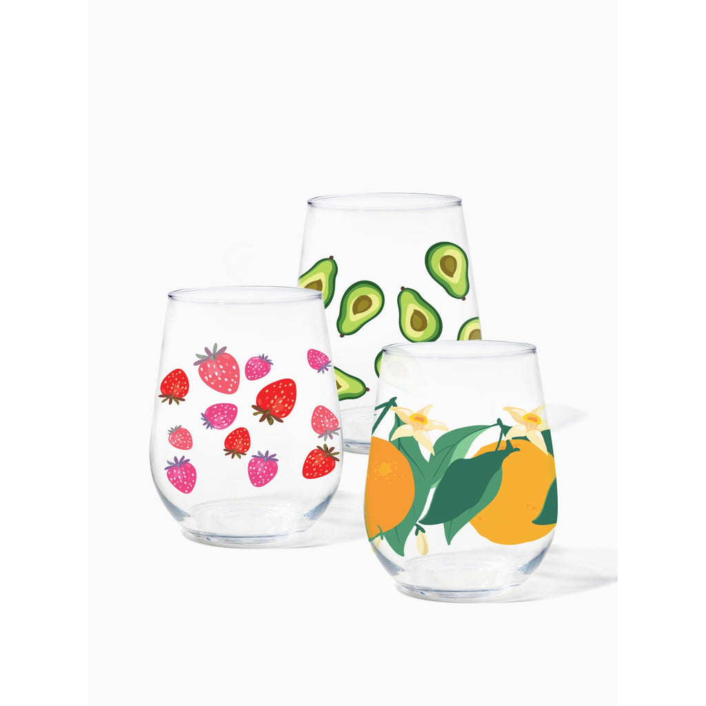Stemless Wine Glass Fruit Basket