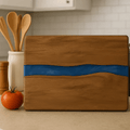Acacia Wood Serving Board with Blue Pearl Resin Inlay